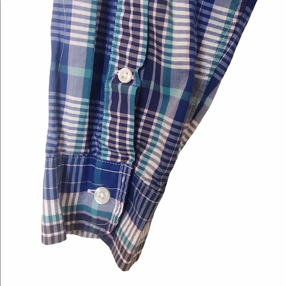 J Crew Blue Plaid Button Down Shirt Cotton Medium - Picture 5 of 6